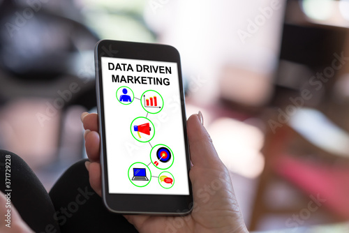 Data driven marketing concept on a smartphone