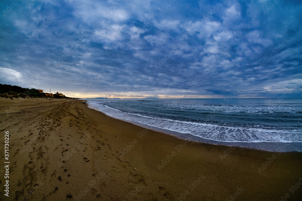 Marina di Donoratico beach in a winter day Tuscany Italy Marina di Donoratico beach in a winter day Tuscany Italy