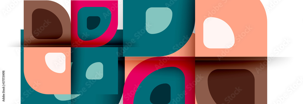 Set of vector modern geometric abstract backgrounds with repeating abstract round shapes patterns and shadow effects Set of vector modern geometric abstract backgrounds with repeating abstract round shapes patterns and shadow effects