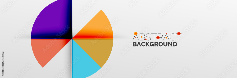 Bright color circles, abstract round shapes and triangles composition with shadow effects. Vector modern geometric design template Bright color circles, abstract round shapes and triangles composition with shadow effects. Vector modern geometric design template