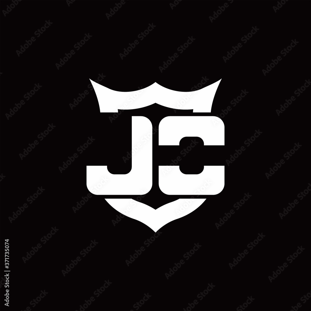 JO Logo monogram with shield around crown shape design template JO Logo monogram with shield around crown shape design template