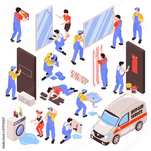 Repair Renovation Isometric Set