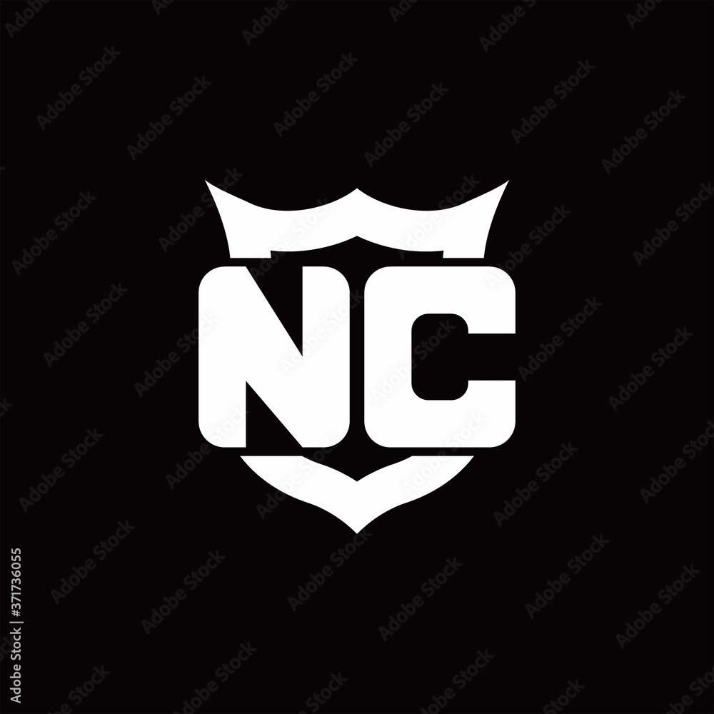 NC Logo monogram with shield around crown shape design template NC Logo monogram with shield around crown shape design template