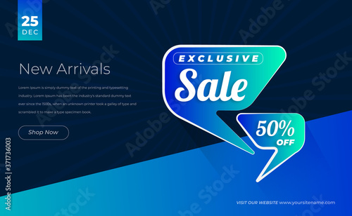 Modern Exclusive Sale website banner vector