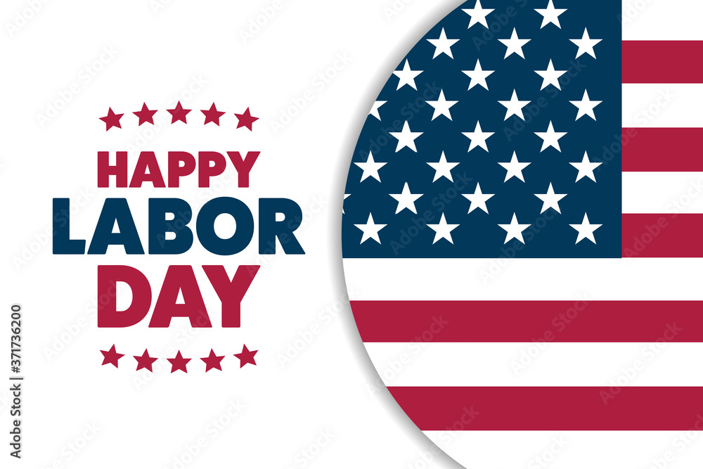 Labor Day in the United States. Holiday concept. Template for background, banner, card, poster with text inscription. Vector EPS10 illustration.