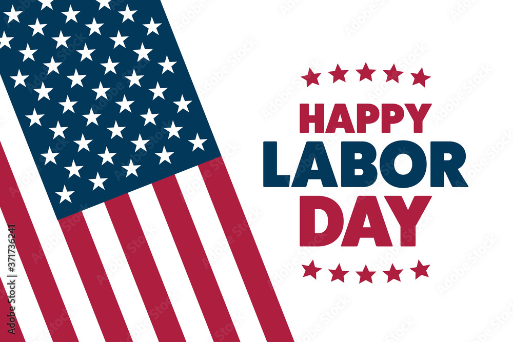 Labor Day in the United States. Holiday concept. Template for background, banner, card, poster with text inscription. Vector EPS10 illustration.