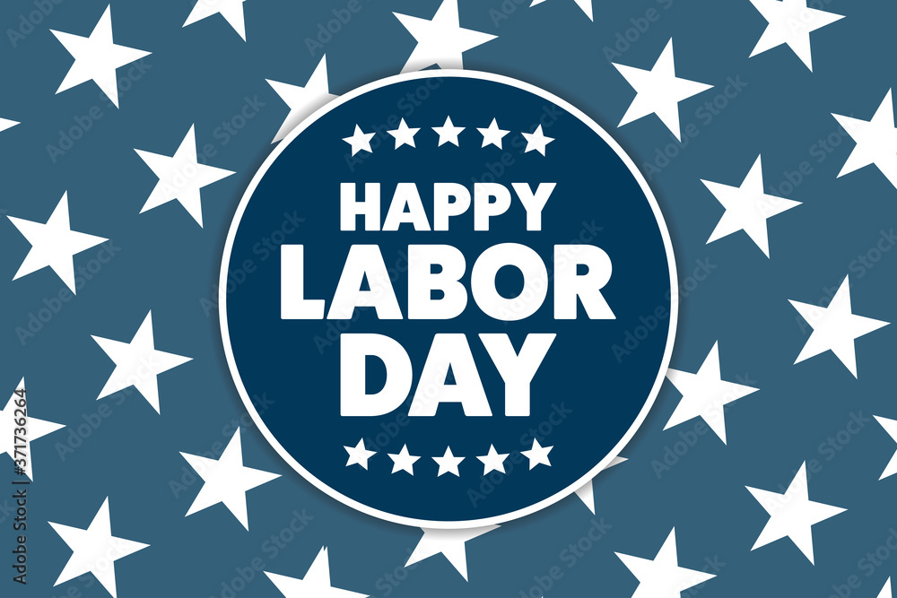 Labor Day in the United States. Holiday concept. Template for background, banner, card, poster with text inscription. Vector EPS10 illustration. - obrazy, fototapety, plakaty 