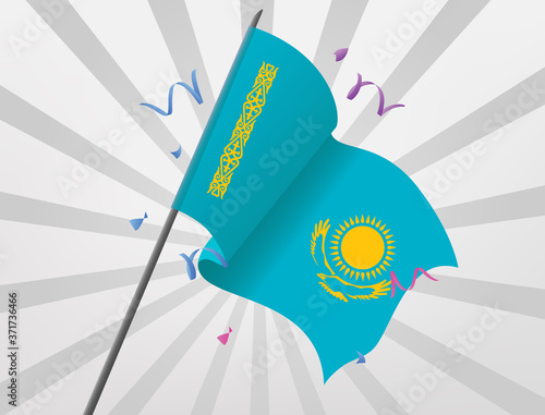 The flag fluttered across from the country of Kazakhstan