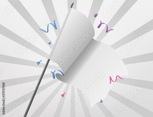 The white flag fluttered across