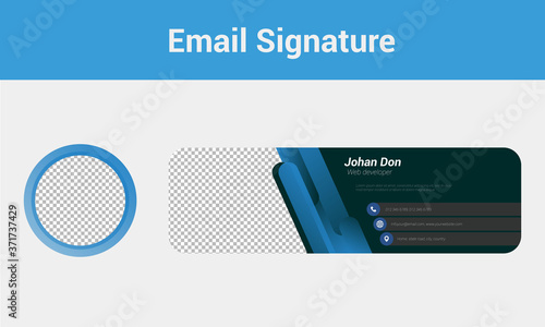 Email signature banner Corporate mail business signature vector template