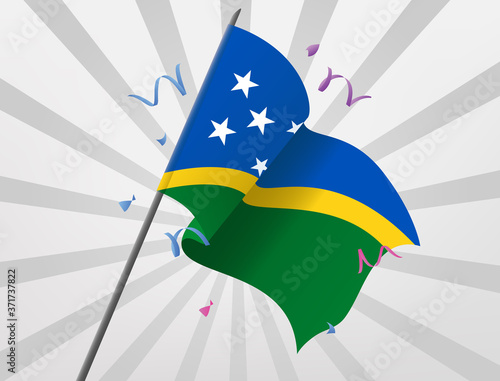 The Solomon celebrations flag flew at a height