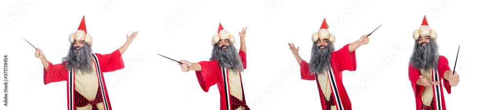 Wizard in costume isolated on the white