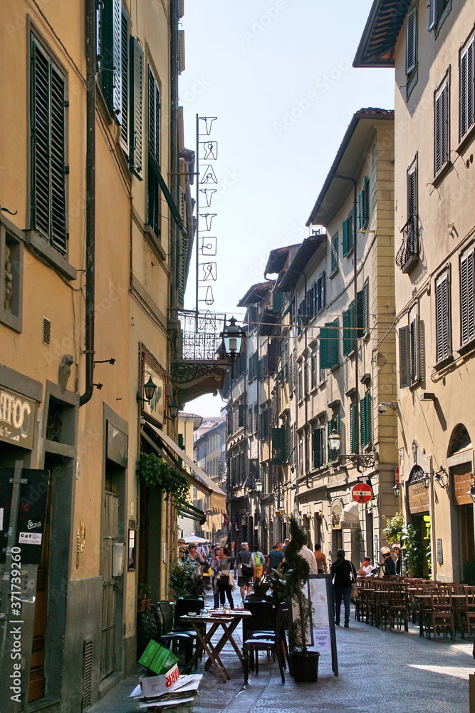 View of small street in the historical town of Florence