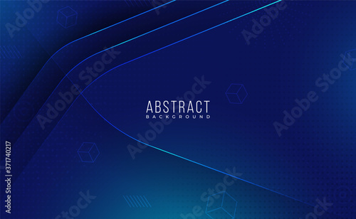 Modern professional dark shiny blue vector Abstract Technology business background wallpaper with lines shadows