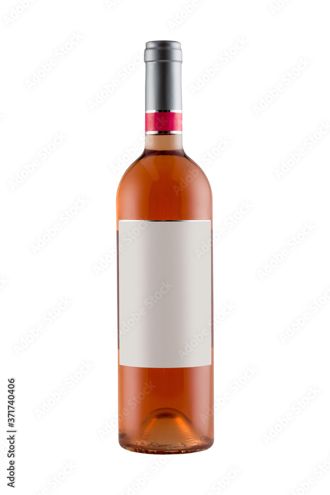 Wine bottle mock-up with blank label isolated on white background Wine bottle mock-up with blank label isolated on white background