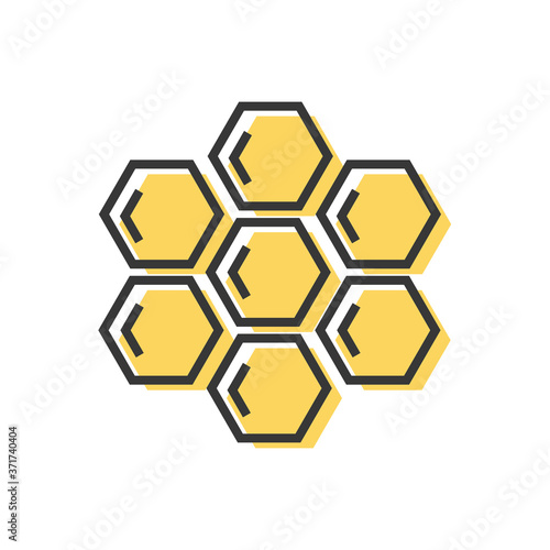 Bee honey logo. Farm natural product. Vector illustration 