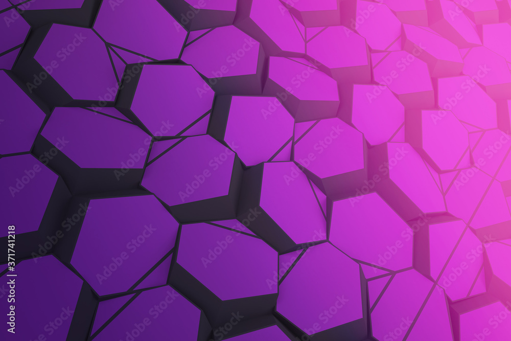 Colorful hexagon 3D abstract background. Bees cells honeycomb texture. Three-dimensional render illustration. Colorful hexagon 3D abstract background. Bees cells honeycomb texture. Three-dimensional render illustration.
