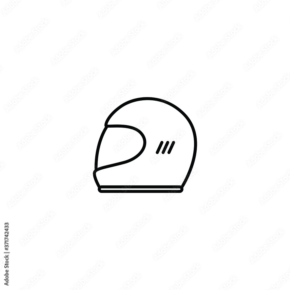 Helmet thin icon isolated on white background, simple line icon for your work. Helmet thin icon isolated on white background, simple line icon for your work.