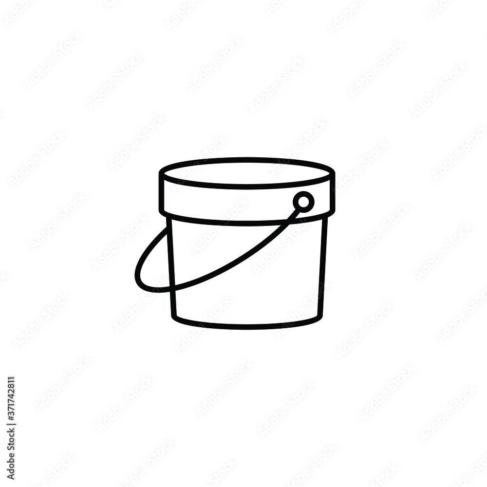 Bucket thin icon isolated on white background, simple line icon for your work. Bucket thin icon isolated on white background, simple line icon for your work.