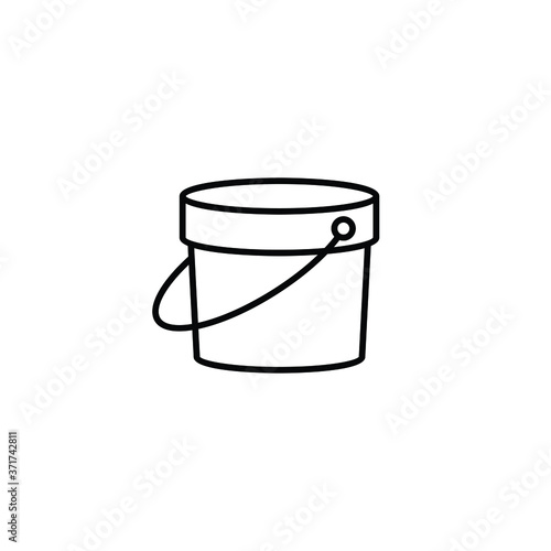 Bucket thin icon isolated on white background, simple line icon for your work.