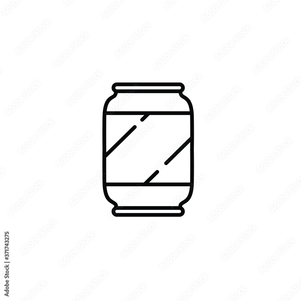 Beverage can thin icon isolated on white background, simple line icon for your work. Beverage can thin icon isolated on white background, simple line icon for your work.