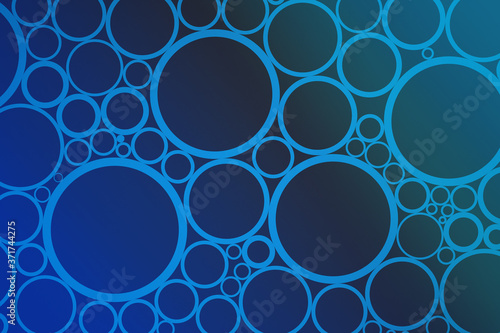 High technology abstract circles background. Three-dimensional render illustration.