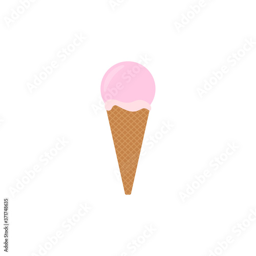 Ice cream cone icon. Vector illustration. Isolated. Flat design.