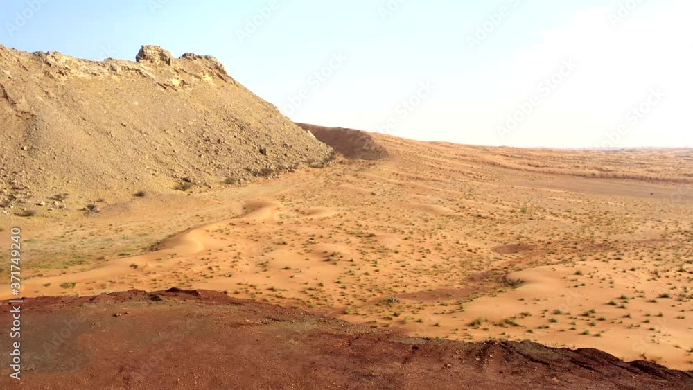 Drone view of Fossil Rocks in Dry Desert with Sand Ripples, Geological Landscape of High Dune Desert in United Arab Emirates
Drone view of Fossil Rocks in Dry Desert with Sand Ripples, Geological Landscape of High Dune Desert in United Arab Emirates