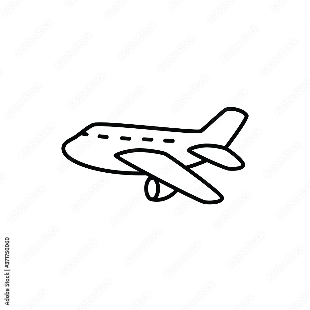 Air plane thin icon isolated on white background, simple line icon for your work. Air plane thin icon isolated on white background, simple line icon for your work.