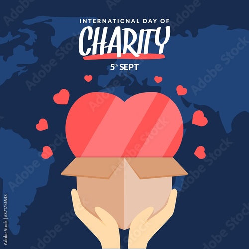 International day of charity greeting vector
