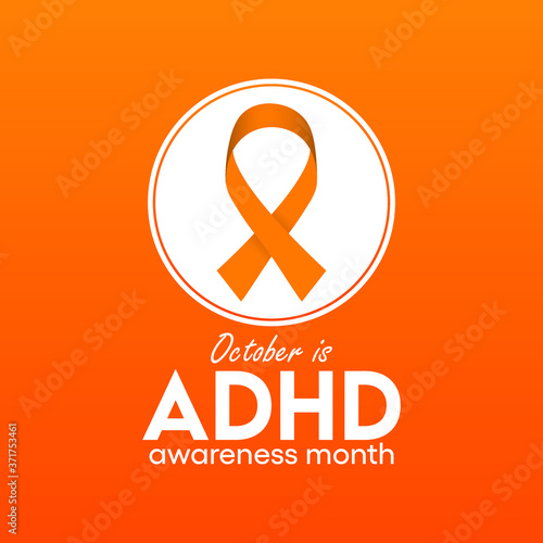 Vector illustration on the theme of ADHD (attention deficit hyperactivity disorder) awareness month observed each year during October.