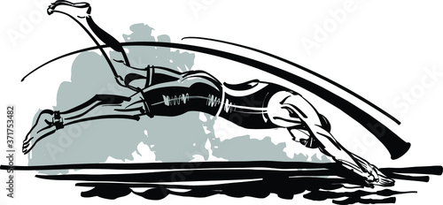 vector illustration of a swimming triathlon athlete