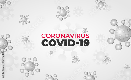 White Coronavirus covid-19 pandemic outbreak virus background concept Free Vector