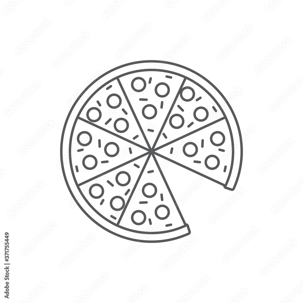 Pizza icon isolated on white background. Pizza symbol modern, simple, vector, icon for website design, mobile app, ui. Vector Illustration Pizza icon isolated on white background. Pizza symbol modern, simple, vector, icon for website design, mobile app, ui. Vector Illustration
