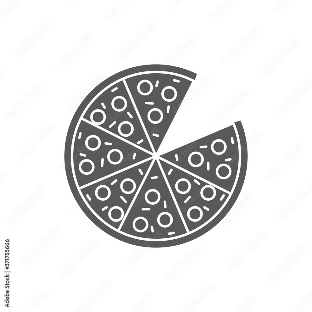 Pizza icon isolated on white background. Pizza symbol modern, simple, vector, icon for website design, mobile app, ui. Vector Illustration