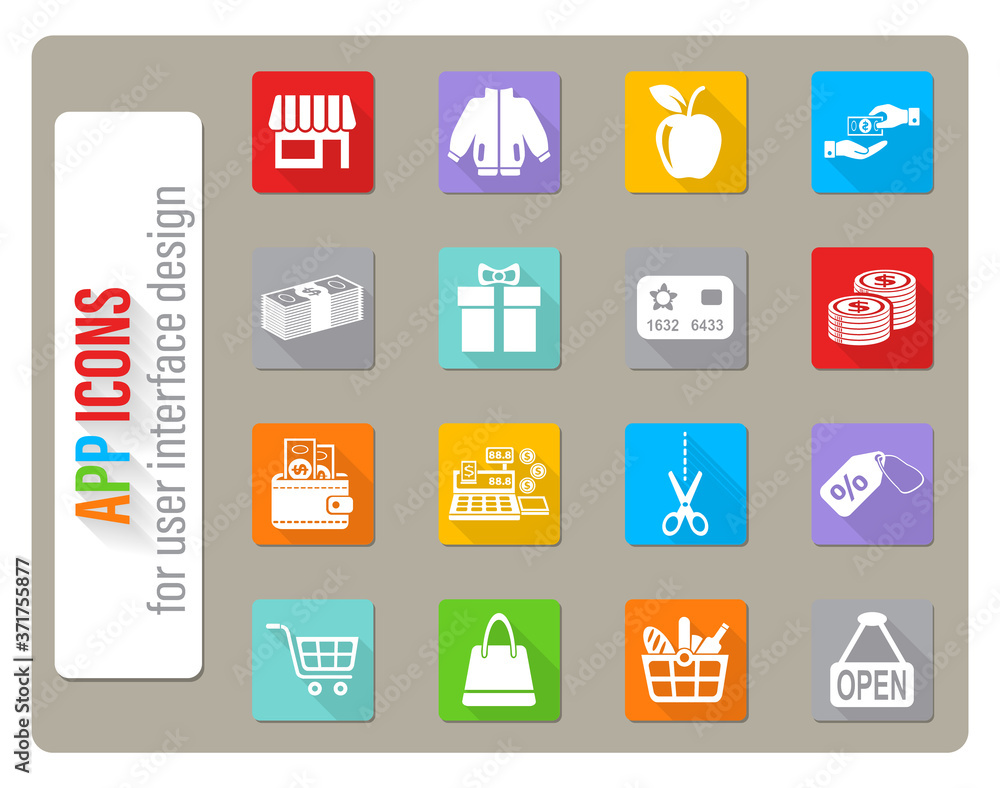 shopping icon set