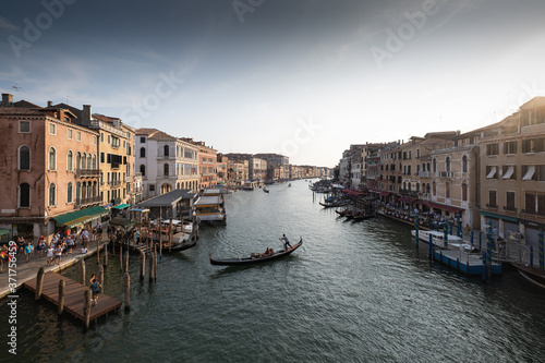 Venice is a city on an island in the Adriatic Sea, in the Venetian lagoon. A city with many canals and bridges with the main Grand Canal and the largest St. Mark's Square