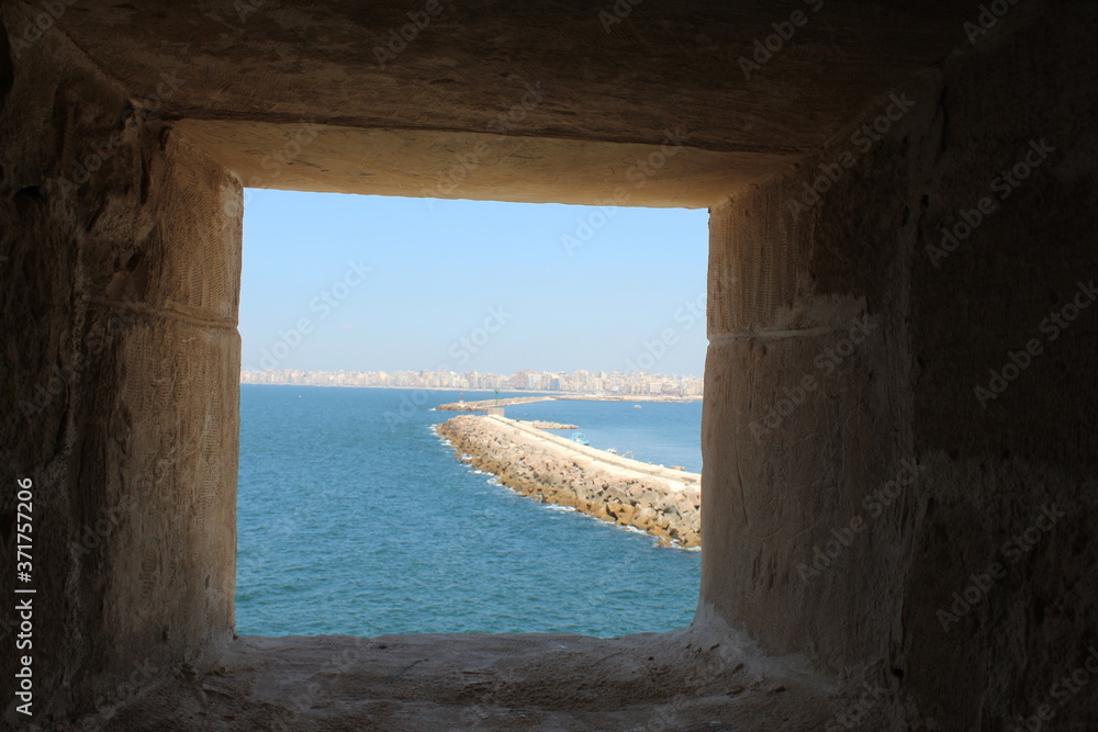 Passage way near Citadel of Qaitbay, Egypt.
