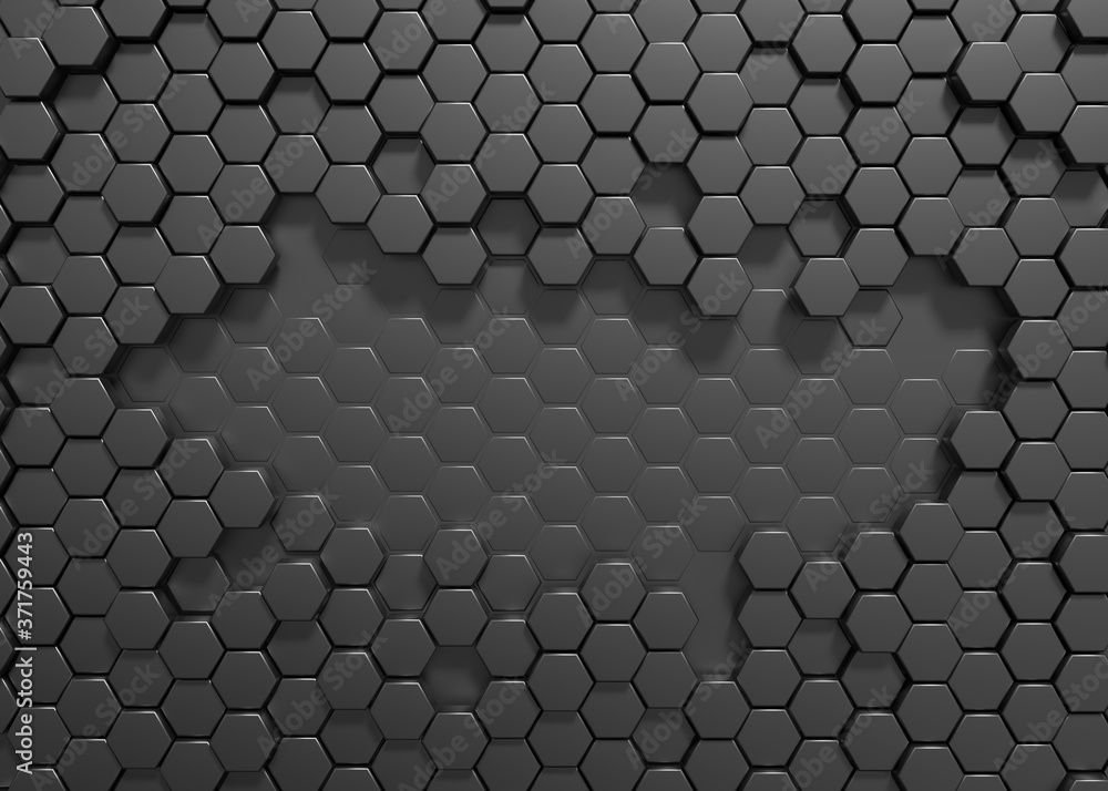 Hexagon 3d rendering