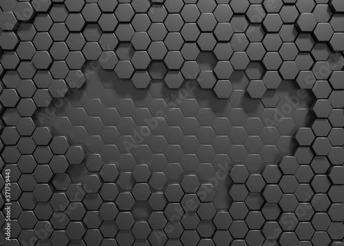 Hexagon 3d rendering