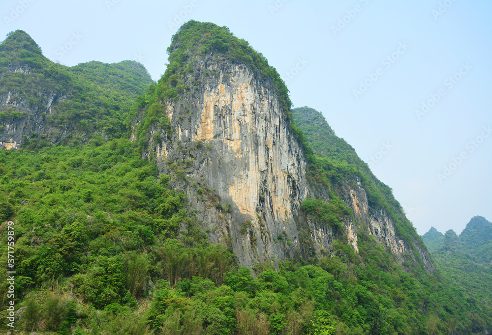 Green mountain show its rocks in Guilin Green mountain show its rocks in Guilin