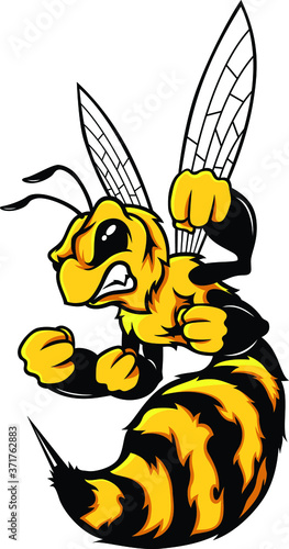 Aggressive Hornet with its String Mascot Design 
