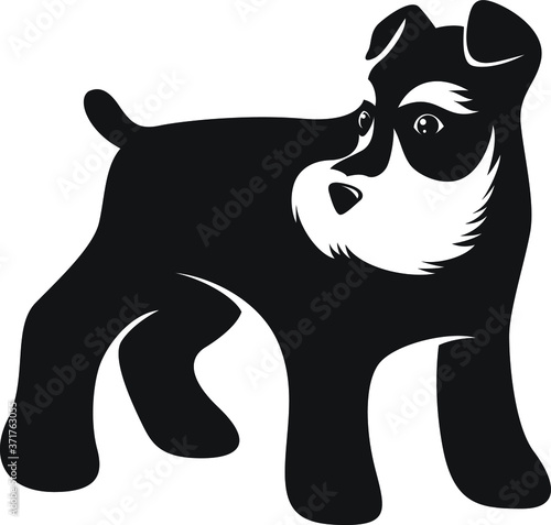 Simple Silhouette of Mini Schnauzer Dog