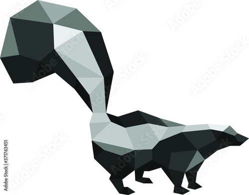 Skunk Low Poly Abstract Design
