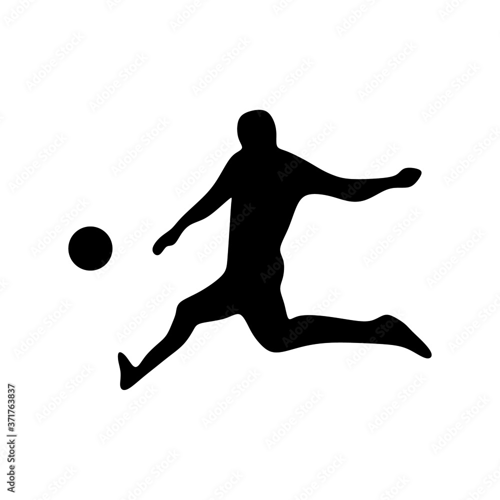 Man kick ball soccer football playing silhouette
