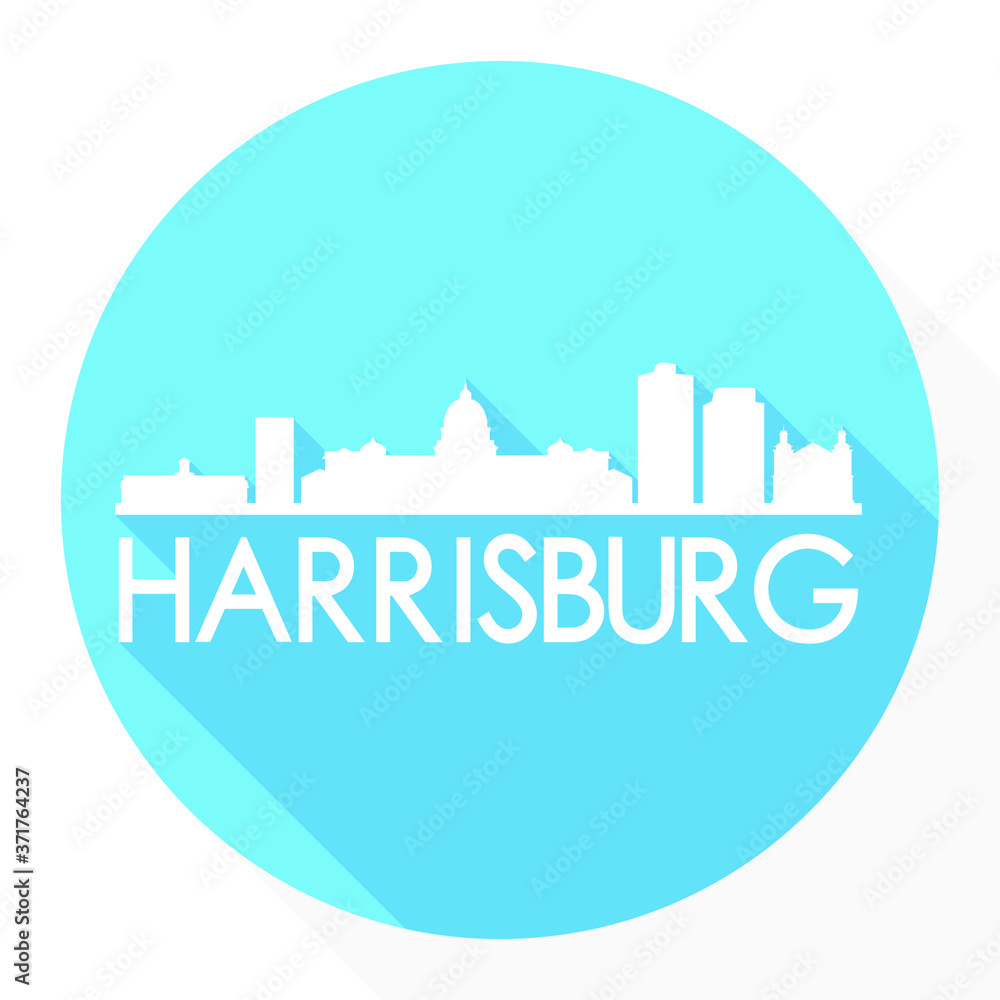 Harrisburg Pennsylvania USA Flat Icon Skyline Silhouette Design City Vector Art.