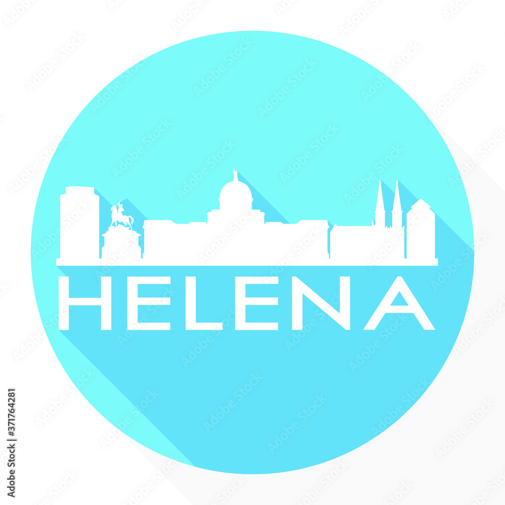 Helena Montana USA Flat Icon Skyline Silhouette Design City Vector Art.