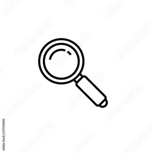 Magnifying glass thin icon isolated on white background, simple line icon for your work.