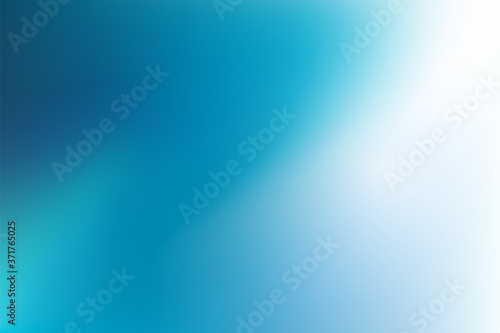 Abstract Gradient blue teal white background. Blurred winter water backdrop. Vector illustration for your graphic design, banner, summer or aqua poster, website