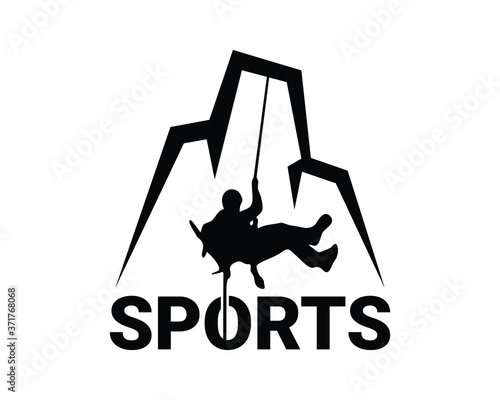 Rock climbing sports logo image